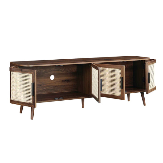 Boho-Chic Rattan Media Console