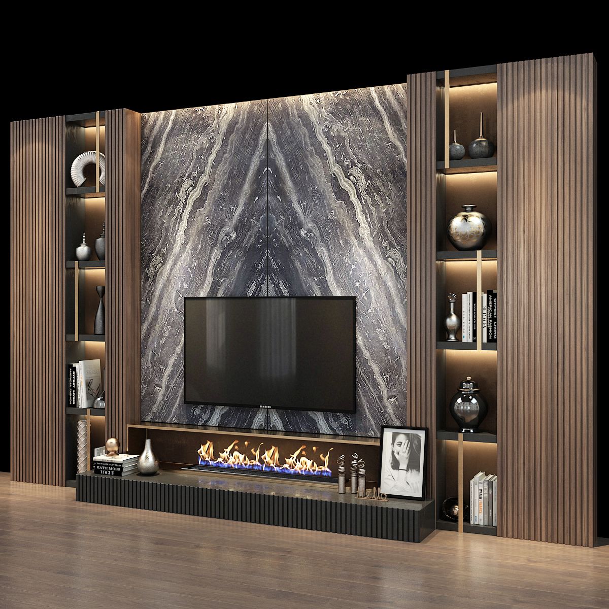 Textured Contrast Media Center