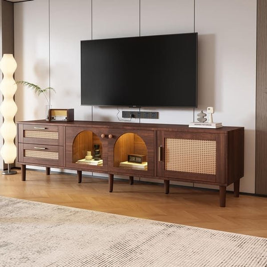 Arched Rattan Media Console