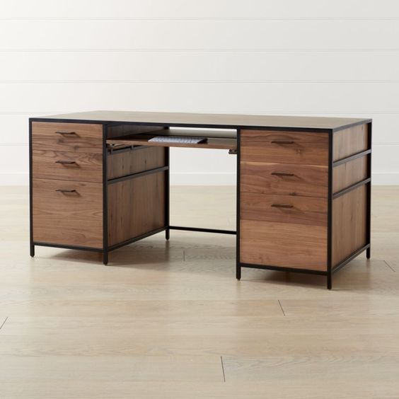 The Moderno Walnut & Iron Desk