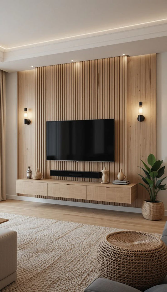 The Nordic Fluted Media Wall