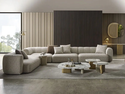 Acro Curved Boucle Sectional Sofa